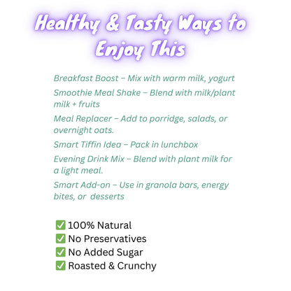 Healthy and tasty ways to use a product, with a focus on natural ingredients and no added sugar.